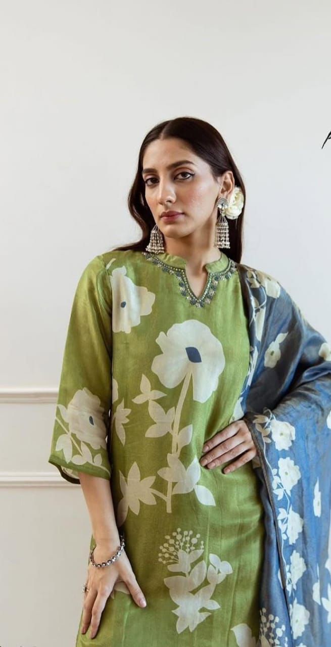 Pure Cotton Kurtii Pant Duppatta Set