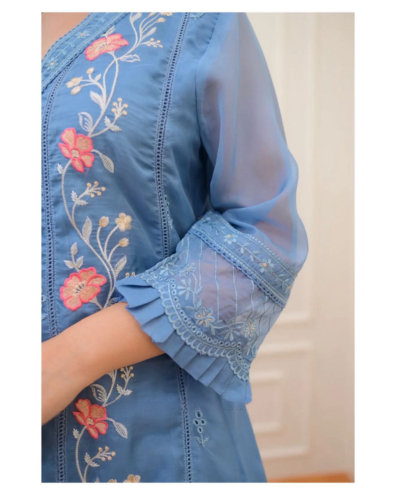 New Designer Party Wear Embroidered Top & Palazzo with Fancy Dupatta