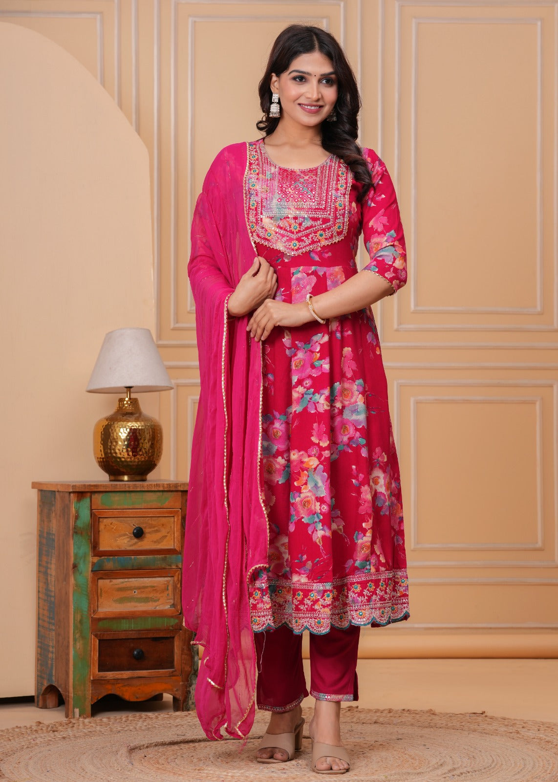 Heavy Embroidery Anarkali Set
