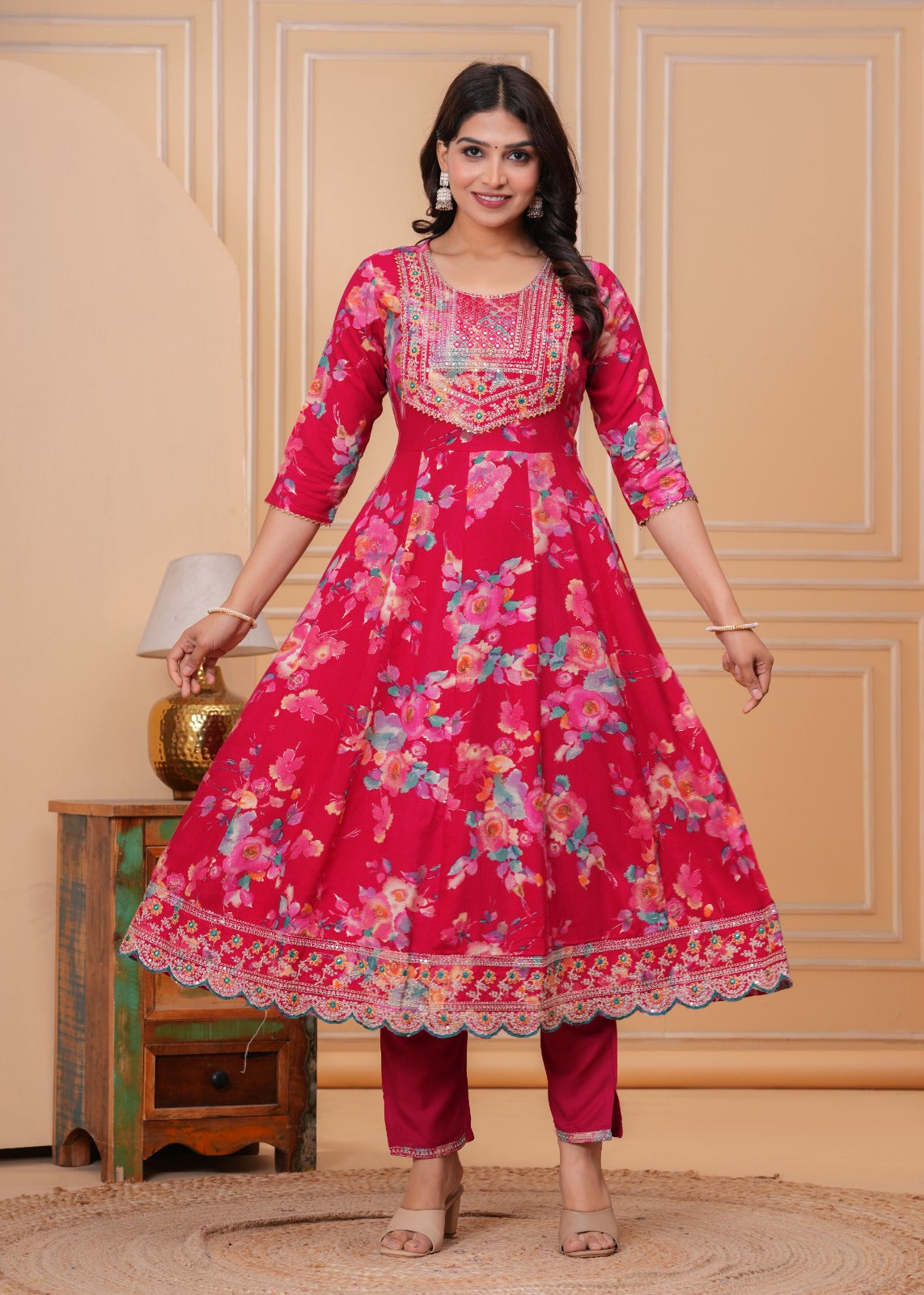 Heavy Embroidery Anarkali Set