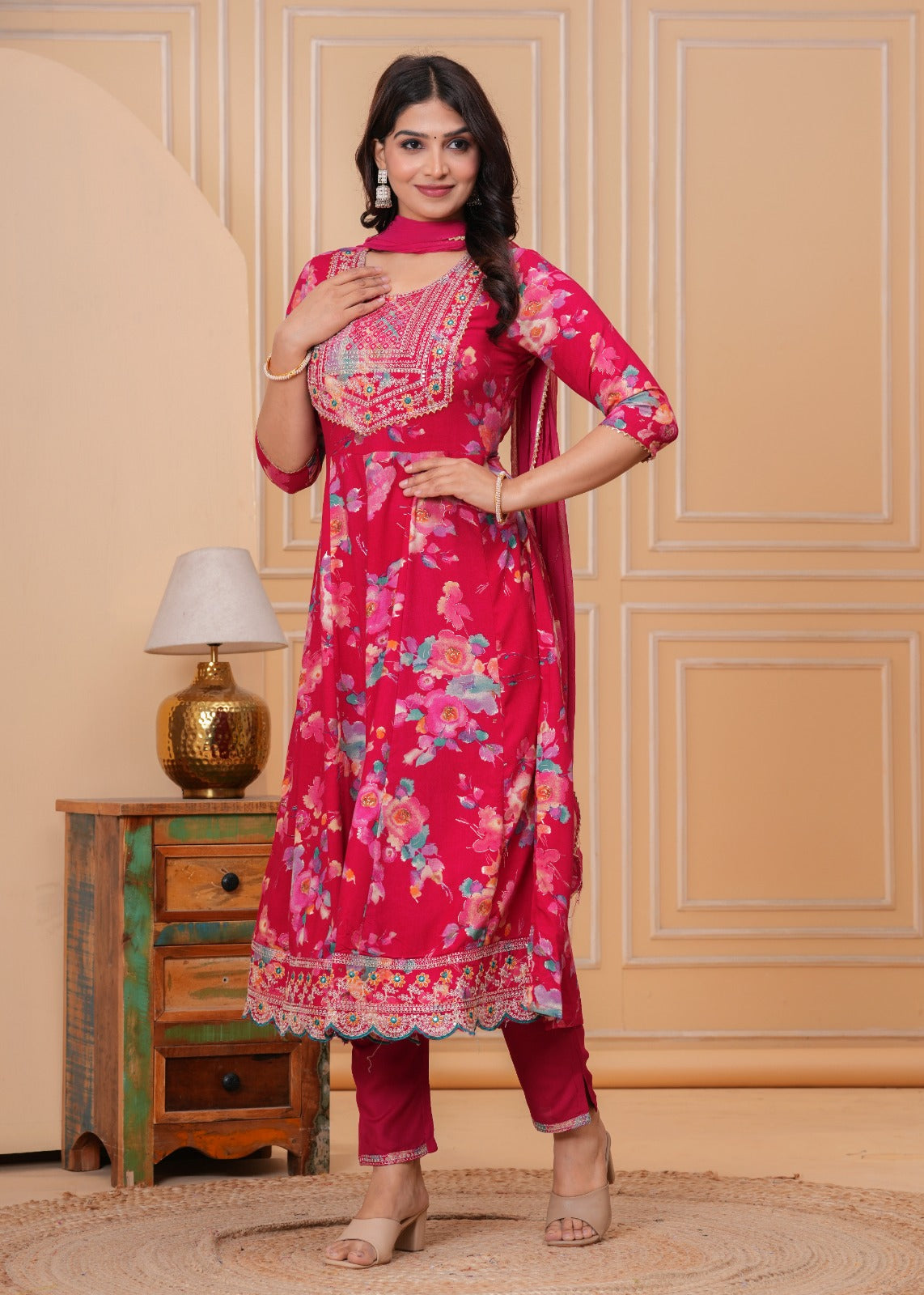 Heavy Embroidery Anarkali Set