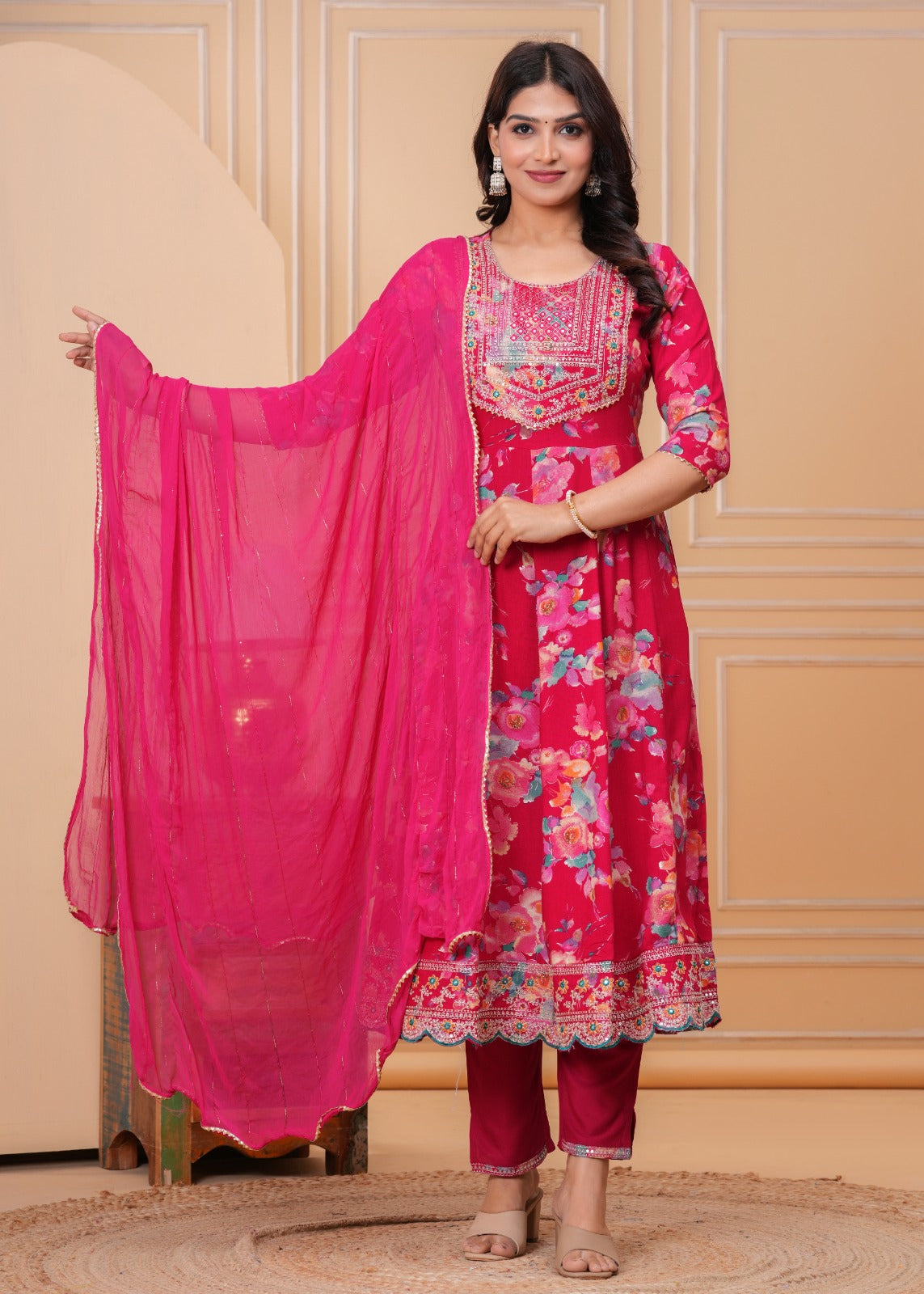 Heavy Embroidery Anarkali Set