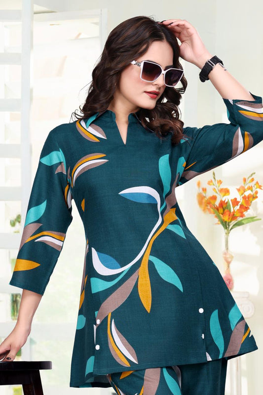 Vibrant blue Floral Co-ord Set