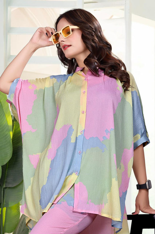 Soft Pastel Abstract Co-ord Set