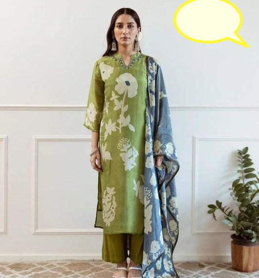 Pure Cotton Kurtii Pant Duppatta Set
