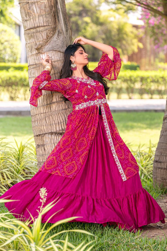 Choli With Attached Shrug & Lehenga