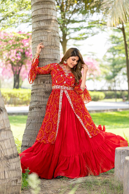 Choli With Attached Shrug & Lehenga