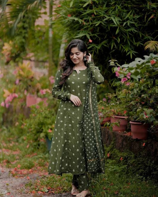 Classy Kalamkari Print Anarkali Set Perfect For All Occasion