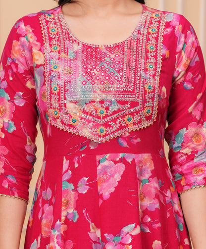 Heavy Embroidery Anarkali Set