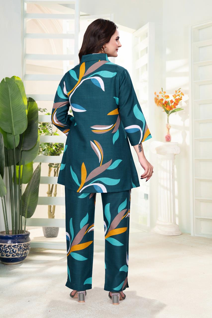 Vibrant blue Floral Co-ord Set