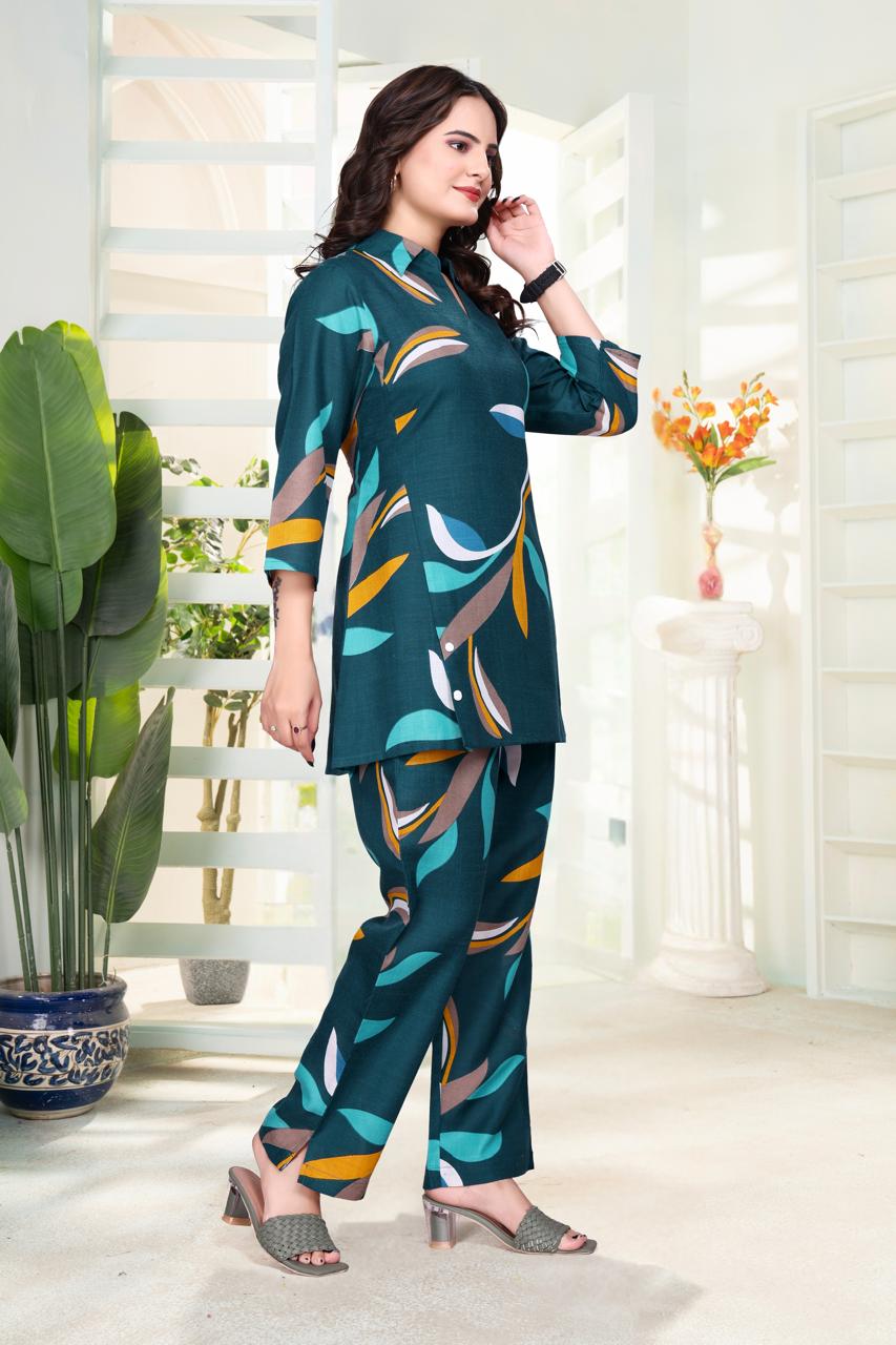 Vibrant blue Floral Co-ord Set