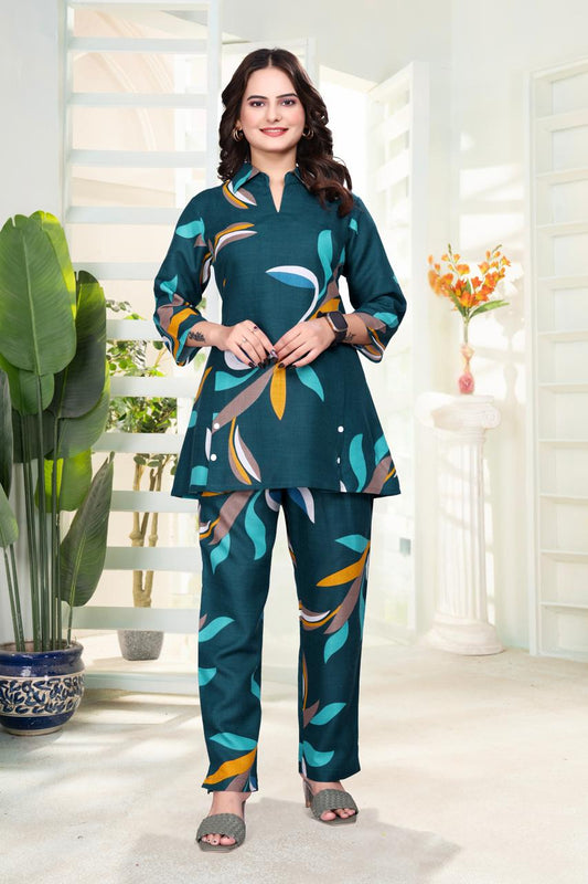 Vibrant blue Floral Co-ord Set