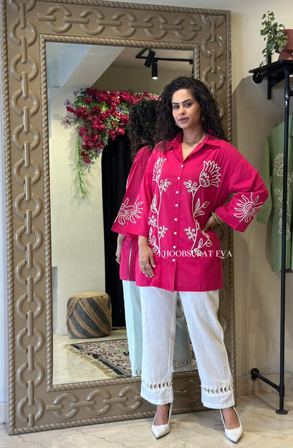 Trendy Cotton Women's Kurti And Pant Co ord Set