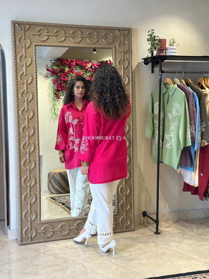 Trendy Cotton Women's Kurti And Pant Co ord Set