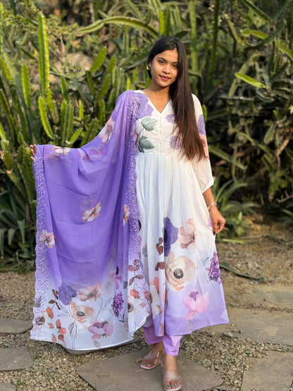 Trandy Beautiful Anarkali 3 Piece Set