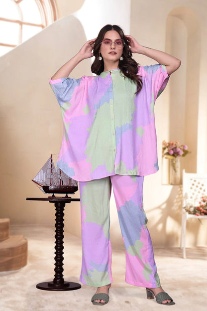 Soft Pastel Abstract Co-ord Set